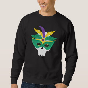 Sudadera Divertido disfraz Mardi Gras Skull Jester Mask