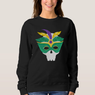 Sudadera Divertido disfraz Mardi Gras Skull Jester Mask