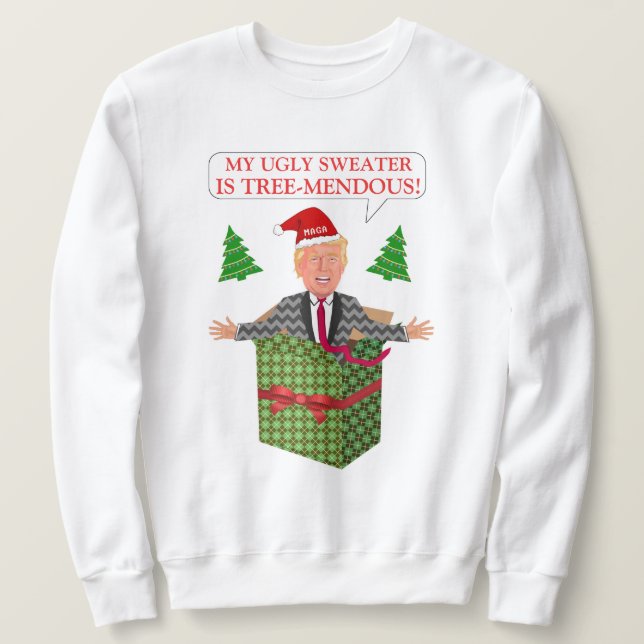 Sudadera Divertido Donald Trump: Un árbol de Navidad oscuro (Anverso del diseño)