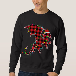 Sudadera Divertido Dragón Árbol de Navidad Rojo Vocabulario