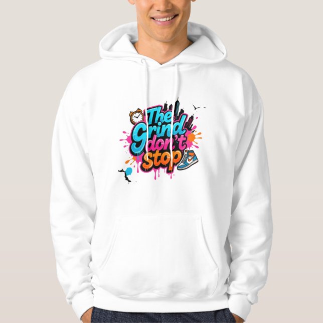 Sudadera Divertido - El Trabajo No Para - Calle de Graffiti (Anverso)