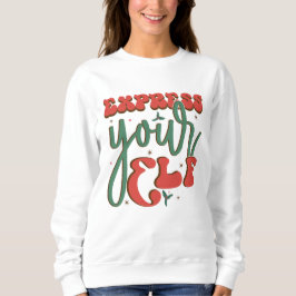 Sudadera Divertido Express your Elf White Sweatshirt