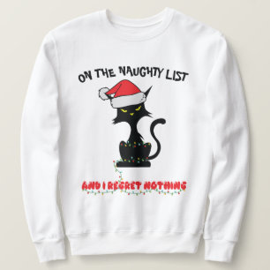 Sudadera Divertido gato negro adulto de Santa