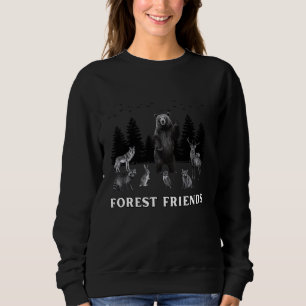 Sudadera Divertido grupo de amigos forestales retro camping