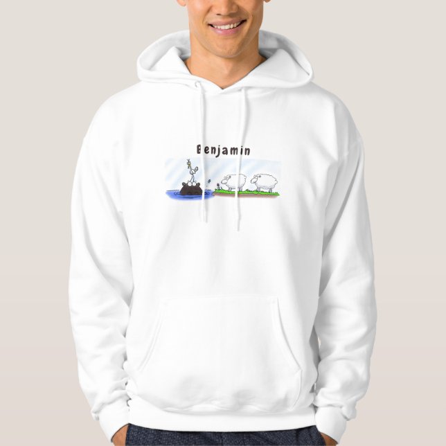 Sudadera Divertido hipopótamo birdie dos ovejas (Anverso)