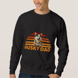 Sudadera Divertido Husky Papá Perro Retro Husky Papá Para