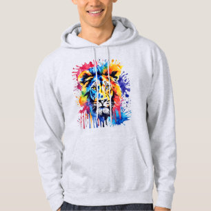 Sudadera Divertido león colorido acuático