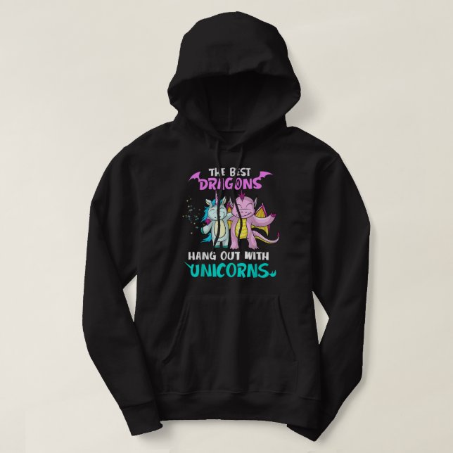 Sudadera Divertido, Los Mejores Dragones Se Agarran Con Uni (Diseño del anverso)