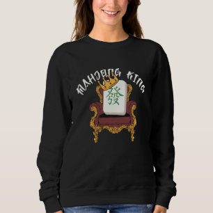 Sudadera Divertido Mahjong King jugando a baldosas de juego