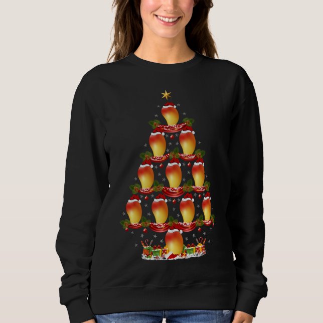 Sudadera Divertido Mango Fruit Xmas Tree iluminando Mango C (Anverso)