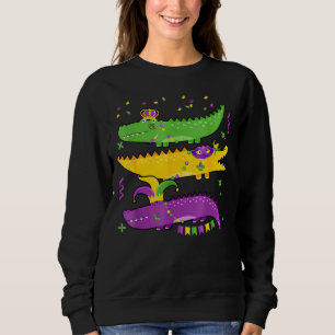 Sudadera Divertido Mardi Gras Alligator Fat Beat Martes Par