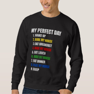 Sudadera Divertido mi día perfecto viajando a mi caballo mu