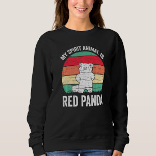 Sudadera Divertido Panda Rojo Tendencia Mi Animal Espiritua