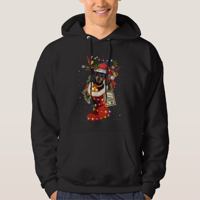 Sudadera Divertido perro de Dachshund en Navidades se burla (Anverso)