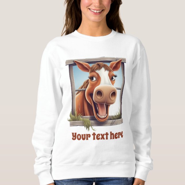 Sudadera Divertido personalizable de los amantes del caball (Anverso)