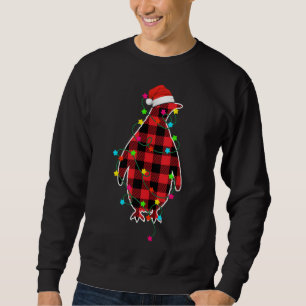 Sudadera Divertido pingüino Árbol de Navidad Rojo Pastel de
