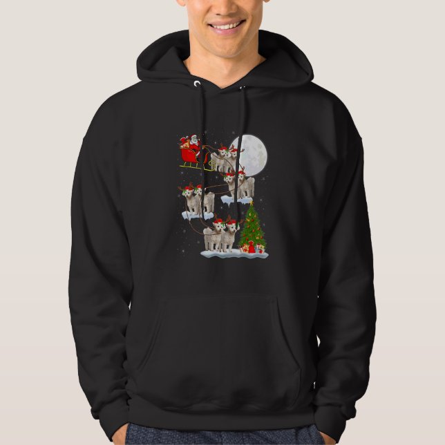 Sudadera Divertido Santa Riding Bichon Frise Moon Navidades (Anverso)