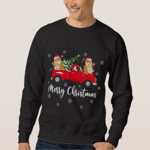 Sudadera Divertido Santa Riding Christmas Tree Truck Hamste