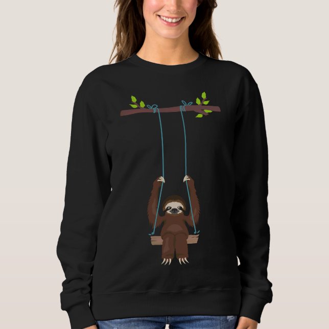 Sudadera Divertido Sloth Jugando Swing Cute Slote Mascota A (Anverso)