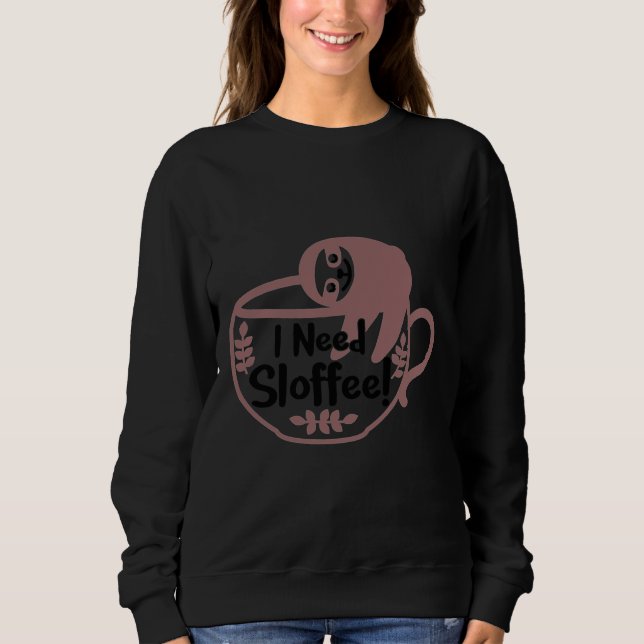 Sudadera Divertido Sloth que necesito eslovaco (Anverso)