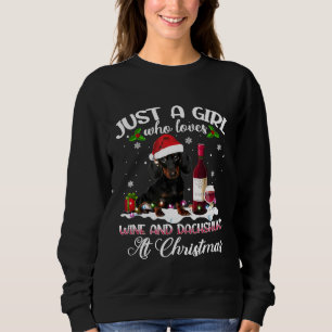 Sudadera Divertido sólo un Chica que ama a Dachshunds Wine