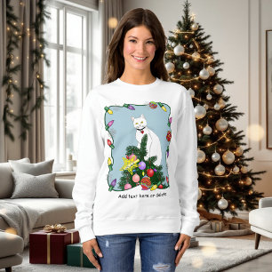 Sudadera Divertido tema blanco del árbol de Navidad