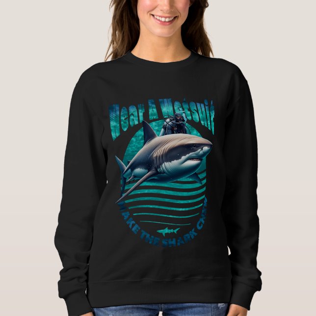 Sudadera Divertido tiburón Scuba Diver Ocean bajo el agua T (Anverso)
