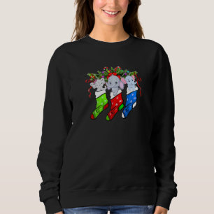 Sudadera Divertido Tres Elefantes En Navidades De La Batall