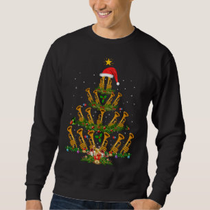 Sudadera Divertido Trumpet Lover Xmas iluminando la Navidad