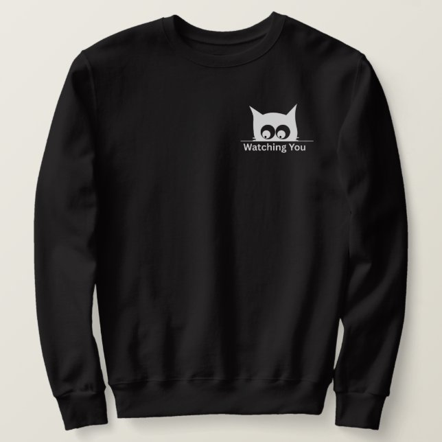 Sudadera Divertido Viéndote Gato Cute Minimalista (Anverso del diseño)