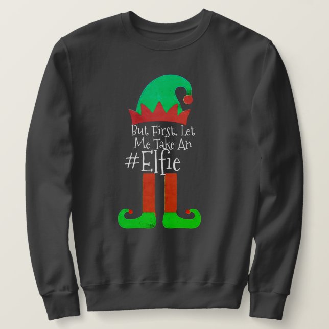 Sudadera Divertidos Elf Santa Navidades Me Dejan Tomar Un E (Anverso del diseño)