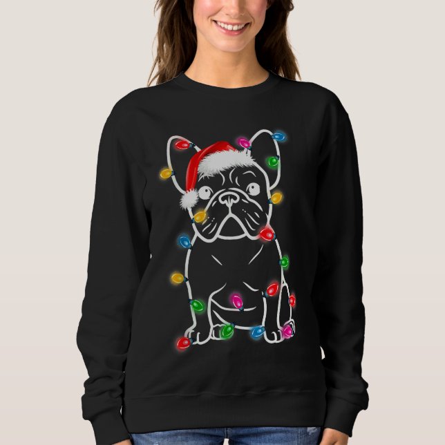 Sudadera Divertidos Navidades de árboles de perros Bulldog  (Anverso)
