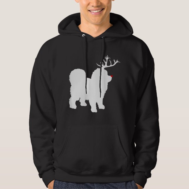 Sudadera Divertidos Navidades de perros de Chow Chow Antler (Anverso)