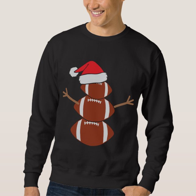 Sudadera Divertidos Navidades del juego del rugby de Snowma (Anverso)