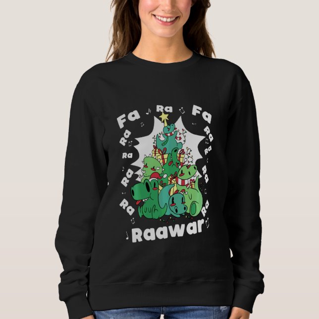 Sudadera Divertidos Navidades Rex Dinosaur Fa Ra Rawr Xm (Anverso)