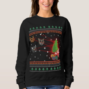 Sudadera Divertidos ojos láser gatos Navidades feos alumbra