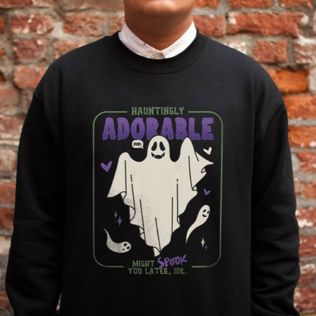 Sudadera Divertiginosos y divertidos dichos de Fantasma de  (Hauntingly Adorable Funny Halloween Sayings Sweatshirt)