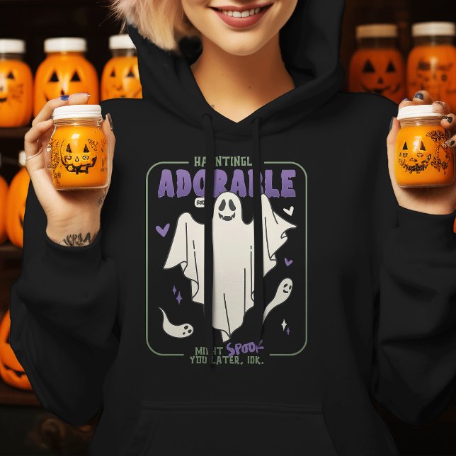 Sudadera Divertiginosos y divertidos dichos de Fantasma de  (Hauntingly Adorable Funny Halloween Sayings Hoodie)