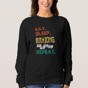 Sudadera Divertirse Repetir Mahjong Dormir Comer Azulejo Ch