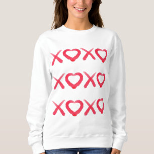 Sudadera Diviértete con besos de amor XOXO angustiado en ro