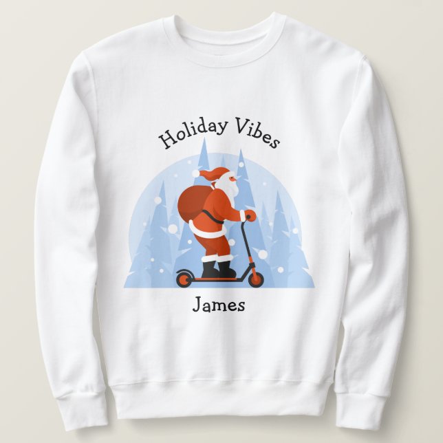 Sudadera Diviértete con Santa moderno divertido de Navidad  (Anverso del diseño)