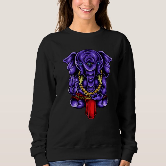 Sudadera Diviértete Ganesha  Dios hindú con cabeza de elefa (Anverso)