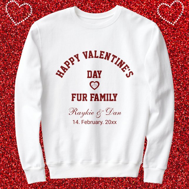 Sudadera DIY Pet Lovers BFF Happy Valentine's Day Red White (Subido por el creador)