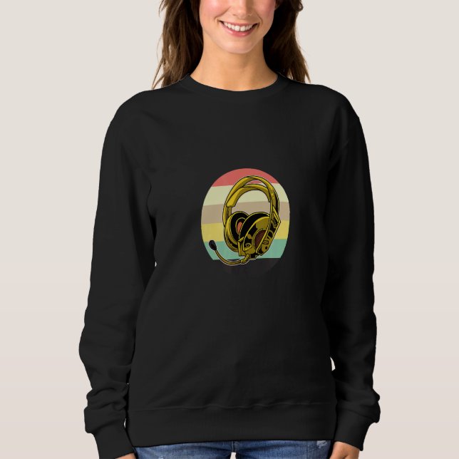 Sudadera Dj Beat Master Vintage Auriculares Combinar Diseño (Anverso)