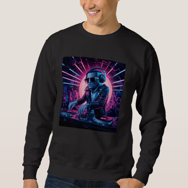 Sudadera Dj Con Auriculares Y Djs Eclécticos Turnables (Anverso)
