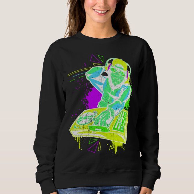 Sudadera DJ Monkey Music Party Fun Sunglasses Monkey Headph (Anverso)