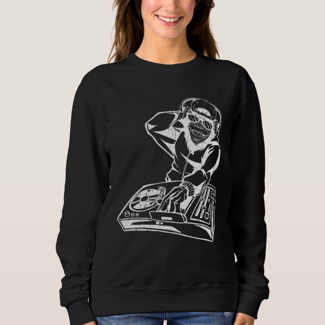 Sudadera DJ Monkey Music Party Fun Sunglasses Monkey Headph (Anverso)