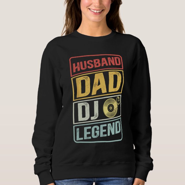 Sudadera Dj Music player Husband Dad DJ Legend retro Father (Anverso)