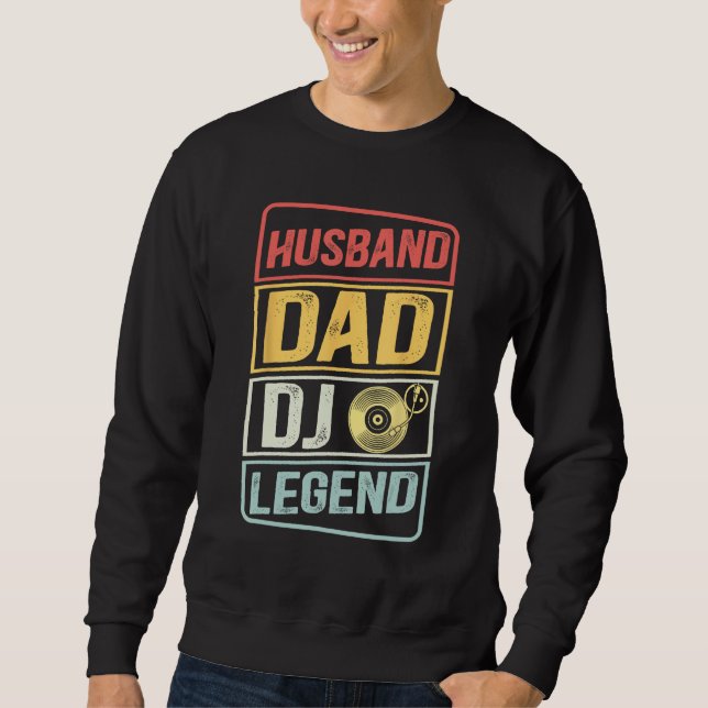 Sudadera Dj Music player Husband Dad DJ Legend retro Father (Anverso)