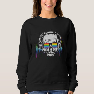 Sudadera Dj Skull Rainbow Music